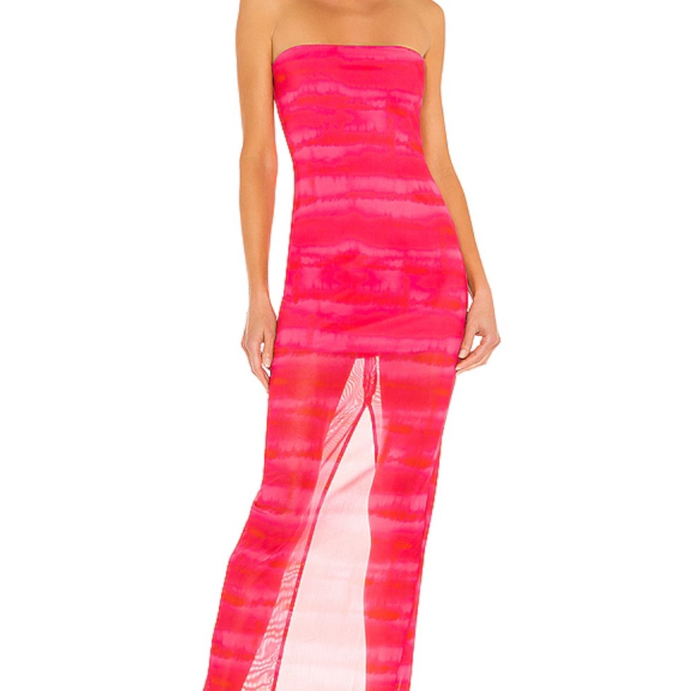 Strapless Pink Maxi Dress